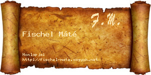 Fischel Máté névjegykártya